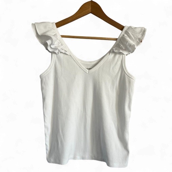 Old Navy White Ruffle Tank Top - Picture 2 of 2
